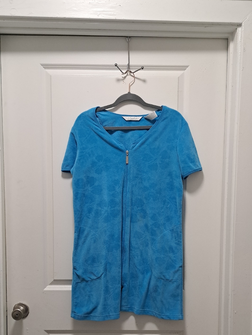 Jasmine Bright Turquoise Terry Zip